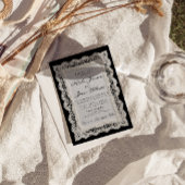 Invitation Mariage Code QR Photo Dentelle Noir Et Blanc