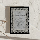Invitation Mariage Code QR Photo Dentelle Noir Et Blanc