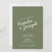 Invitation Mariage Code QR Photo Estival Fantaisiste Vert (Devant)