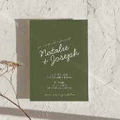 Invitation Mariage Code QR Photo Estival Fantaisiste Vert