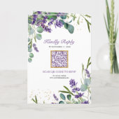 Invitation Mariage Code QR Photo Eucalyptus Lavande Rustique (Dos)