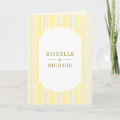 Invitation Mariage Code QR Photo Rayé Jaune Classique (Devant)