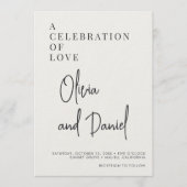 Invitation Mariage Code QR Photo Script Bleu Poussiéreux (Devant)