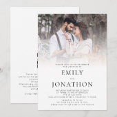 Invitation Mariage Code QR Photo Simple (Devant / Derrière)