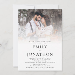 Invitation Mariage Code QR Photo Simple