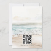 Invitation mariage code qr plage protea floraux tropicaux (Dos)