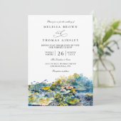 Invitation Mariage Code QR Plage Récif Corail Poisson Tropica (Debout devant)