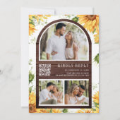 Invitation Mariage Code QR Pot Mason Tournesols Bois Rustique (Dos)