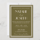 Invitation Mariage Code QR Rétro Luxe Prairie Élégant (Devant)