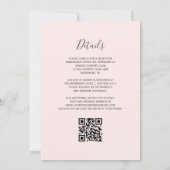 Invitation Mariage Code QR Rose Pâle Agate Or Violet (Dos)