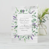 Invitation Mariage code QR RSVP rustique à la lavande d'eucal (Debout devant)