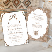 Invitation Mariage Code QR Ruban Coquette Dentelle Blanche Be