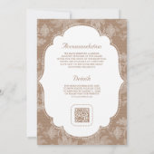 Invitation Mariage Code QR Ruban Coquette Dentelle Blanche Be (Dos)