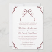 Invitation Mariage Code QR Ruban Coquette Dentelle Blanche Ro (Devant)