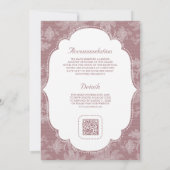 Invitation Mariage Code QR Ruban Coquette Dentelle Blanche Ro (Dos)
