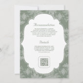 Invitation Mariage Code QR Ruban Coquette Dentelle Blanche Ve (Dos)
