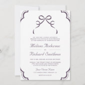 Invitation Mariage Code QR Ruban Coquette Dentelle Blanche Vi (Devant)