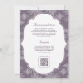 Invitation Mariage Code QR Ruban Coquette Dentelle Blanche Vi (Dos)