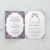 Invitation Mariage Code QR Ruban Coquette Dentelle Blanche Vi (Intérieur)