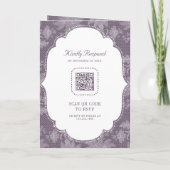 Invitation Mariage Code QR Ruban Coquette Dentelle Blanche Vi (Dos)