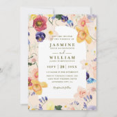 Invitation Mariage Code QR Rustique Arche Fleurie Fleurs des  (Devant)