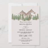 Invitation Mariage Code QR Rustique Budget Arbre de la Forêt (Devant)