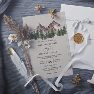 Invitation Mariage Code QR Rustique Budget Arbre de la Forêt 