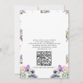 Invitation Mariage Code QR Rustique Fleurs Sauvages Bois de C (Dos)