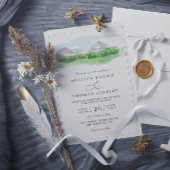 Invitation Mariage Code QR Rustique Forêt de Pins Arbres de M