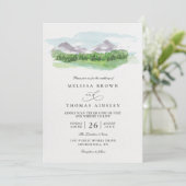 Invitation Mariage Code QR Rustique Forêt de Pins Arbres de M (Debout devant)