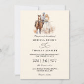 Invitation Mariage Code QR Rustique Moderne Occidental (Devant)
