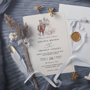 Invitation Mariage Code QR Rustique Moderne Occidental