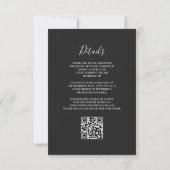 Invitation Mariage Code QR Sombre Agate Argent Bourgogne Mode (Dos)
