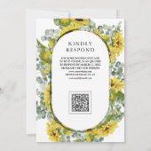 Invitation Mariage Code QR Tournesols Eucalyptus (Dos)