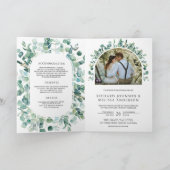 Invitation Mariage Code QR Tout en Un Eucalyptus Rustique (Intérieur)