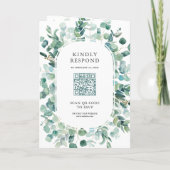 Invitation Mariage Code QR Tout en Un Eucalyptus Rustique Pho (Dos)