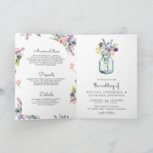 Invitation Mariage Code QR Tout en Un Pot Mason Fleur Sauvage (Intérieur)