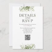Invitation Mariage Code QR Typographie de Verdure (Dos)
