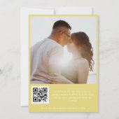 Invitation Mariage Code QR Typographie Jaune & Vert Élégant (Dos)