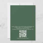 Invitation Mariage Code QR Vert Foi Evergreen Vintage (Dos)