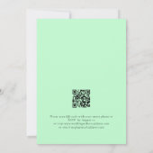 Invitation Mariage Code QR Vert Menthe Texte Moderne (Dos)
