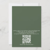 Invitation Mariage Code QR Vert Sauge Grange Rustique Ligne A (Dos)
