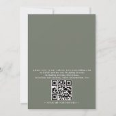 Invitation Mariage Code QR Vert Sauge Grange Rustique Ligne A (Dos)