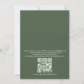 Invitation Mariage Code QR Vert Sauge Grange Rustique Ligne A (Dos)