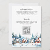 Invitation Mariage Code QR Village d'Hiver de Noël Festif (Dos)