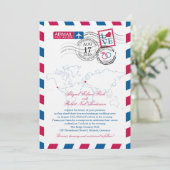 Invitation Mariage Coeur d'Airmail San Diego & Allemagne (Debout devant)