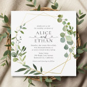 Invitation Mariage Coeur Script Eucalyptus Verdure