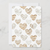 Invitation Mariage coeurs blanc crème romantique (Dos)