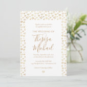 Invitation Mariage coeurs d'or (Debout devant)