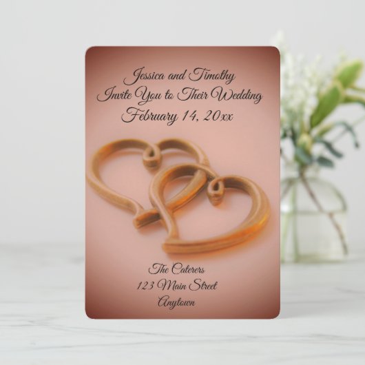 Invitation Mariage Coeurs liés (Debout devant)